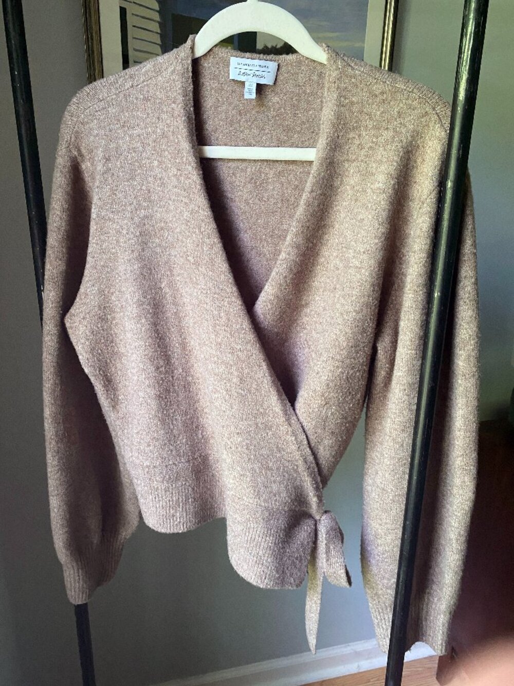 & Other Stories Neutral Tan Wool Blend Wrap Cardigan Size Medium
